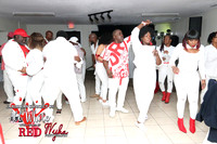 All White with a splash of RED
